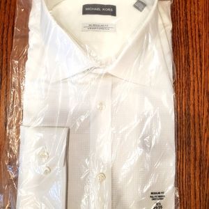 Michael Kors Men's White Long Sleeve Dress Shirt
